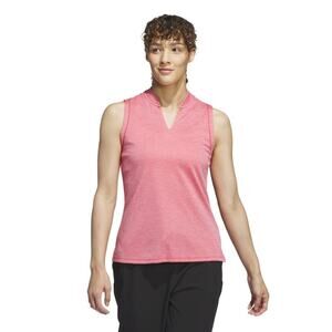 Adidas Red Ultimate Textured Sporty Golf Outdoor Sleeveless Polo Shirt Size L